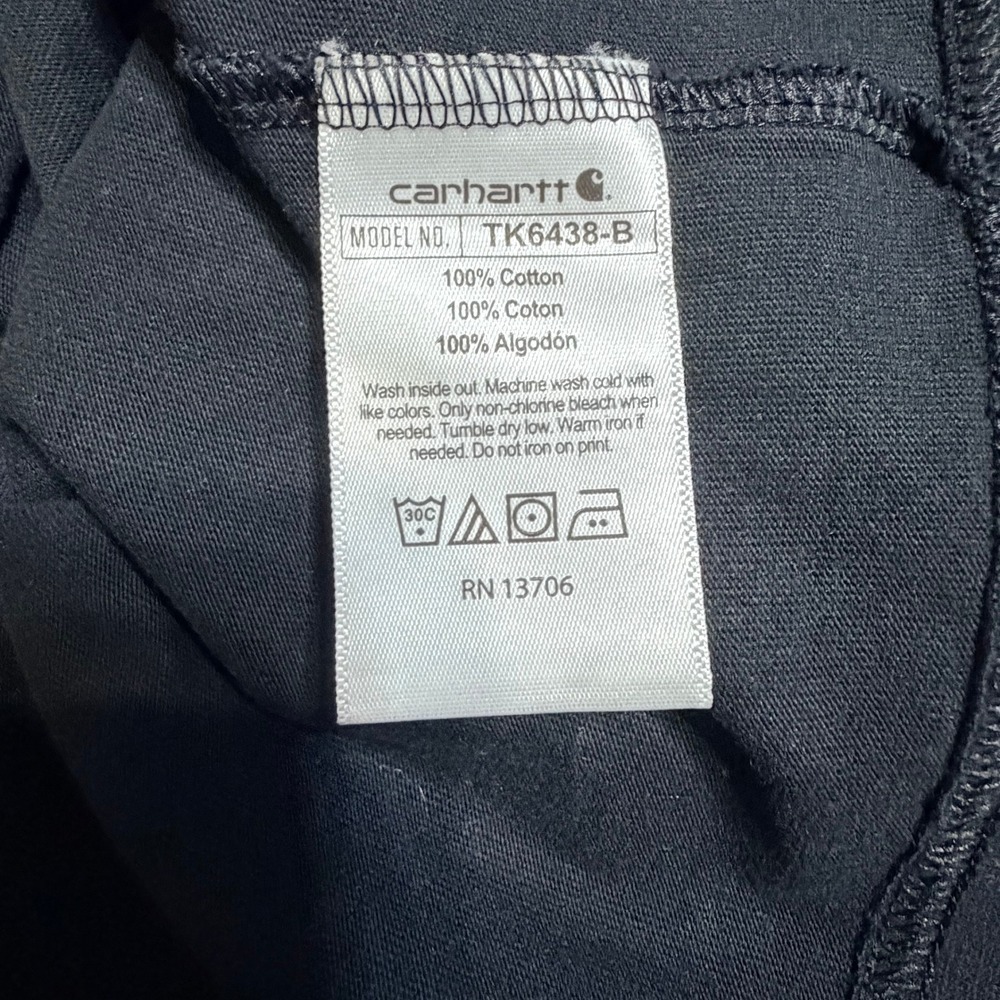 Carhartt Kids XL Black Long Sleeve Hooded Logo Graphic T-Shirt TK6438-B - Picture 5 of 6